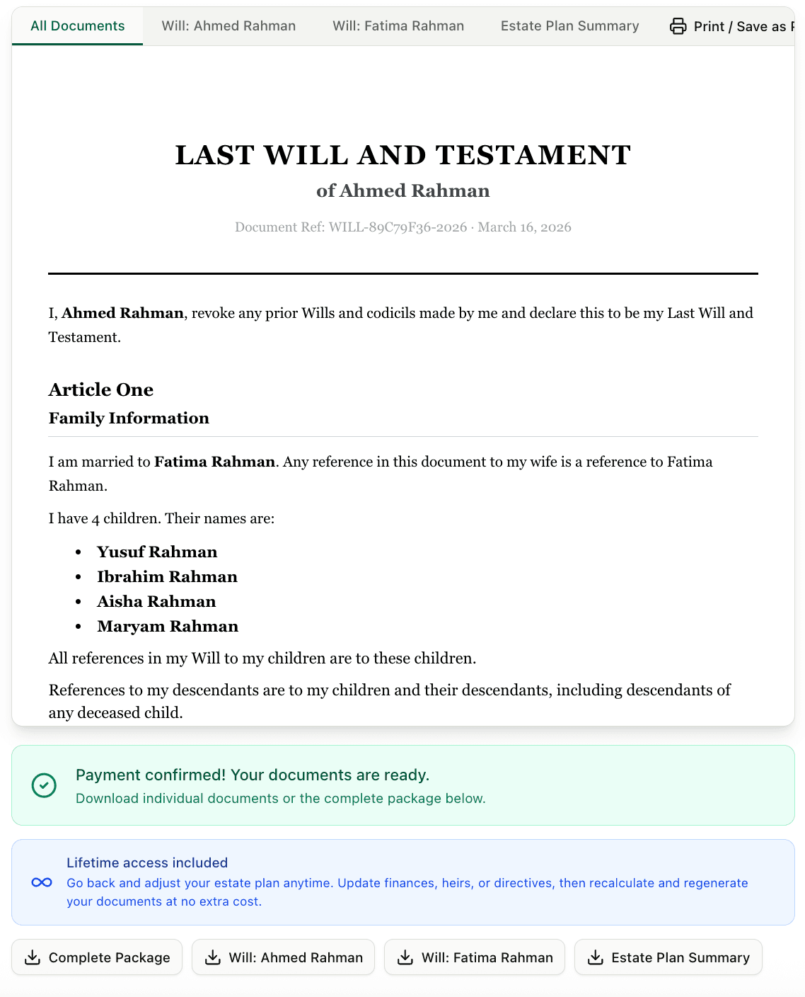 Estate Planning screenshot